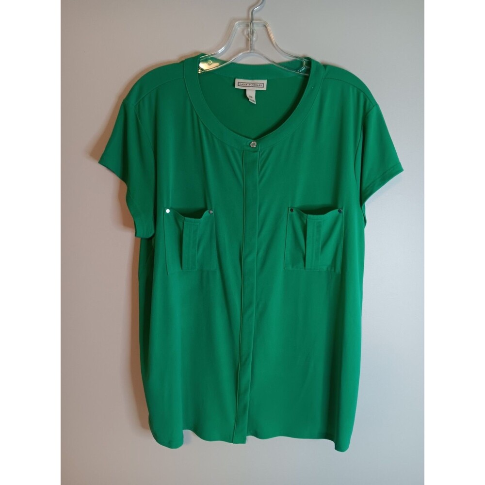 Dana Buchman Green Blouse Top Sz Xl